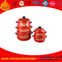 5PCS Set 18-26cm émail Stock Pot / Sauce Pot